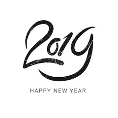 Greeting card 2019 Happy New Year. 