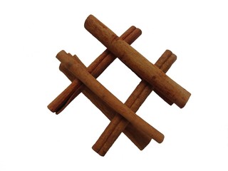 cinnamon sticks isolated on white background