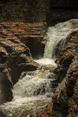 Obraz na płótnie Canvas Waterfall cascading over the rocks in state park