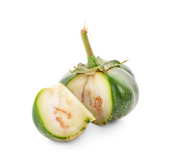 thai eggplant or Yellow berried nightshade on white background thai eggplant vegetable isolated