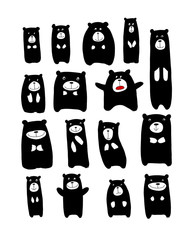 Funny bears collection, sketch for your design