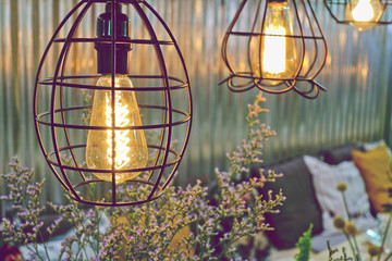 Classic style lamps that are adorned in the garden of the house.