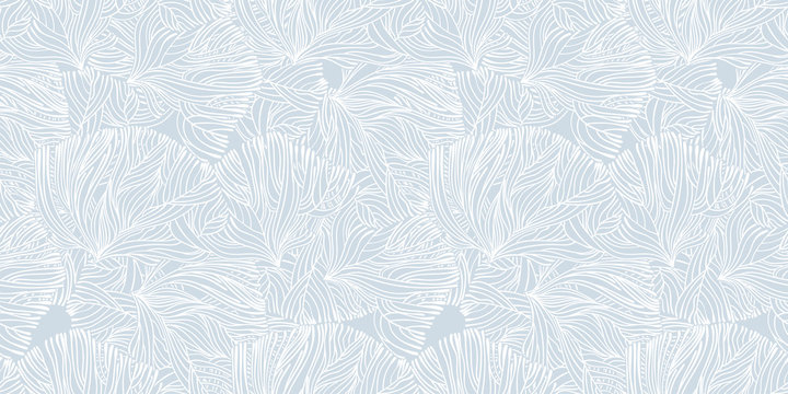 Coral or algae doodle linear seamless pattern.