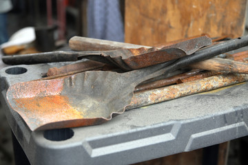 Blacksmith shop tools shovel