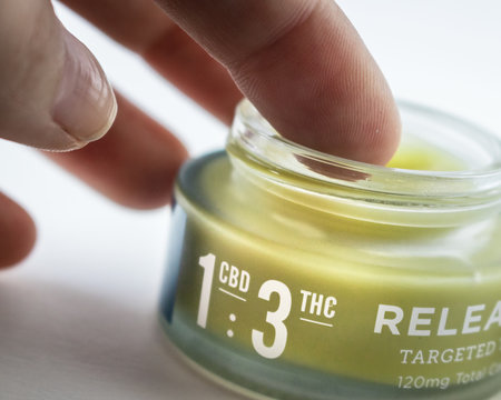 CBD : THC Pain Relief Cream In Labeled Glass Jar (120mg)  