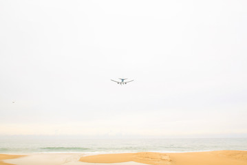 The plane is flying up Out of the airport International Phuket