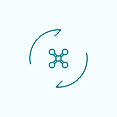 drone turn  field outline icon