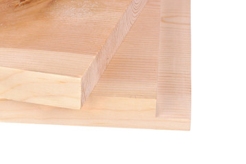 Two boards for a woodworking rabbet joint isolated