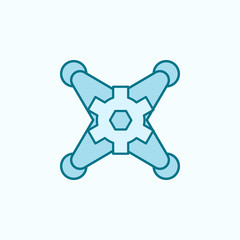 Obraz premium drone field outline icon