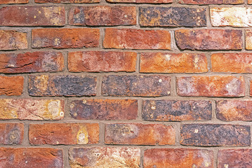 Background from a rugged red brick wall