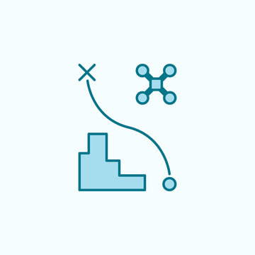 recommend clip art: drone flight path  field outline icon