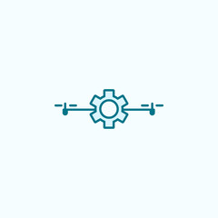 Obraz premium control of drones field outline icon