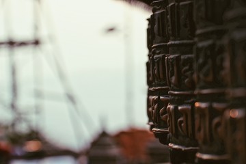 Prayer wheels in Kathmandu, Nepal