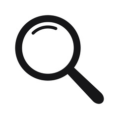 Search icon. Magnifying glass icon, vector magnifier or loupe sign.