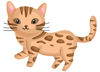 a vector of a cute bengal cat