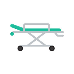 stretcher icon in flat style isolated vector illustration on white transparent background
