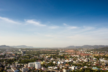 viewpoint at rang hill on blue sky in Phuket Thailand