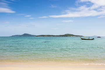The boat on beach scene in Phuket Thailand