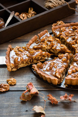 Caramel and nut tart