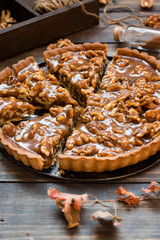 Caramel and nut tart