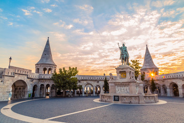 BUDAPEST, HUNGARY - JUNE, 18: Fisherman's Bastion is an important landmark of Budapest. Monument of...