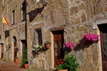 Fototapeta na wymiar Old house in Tuscany with flowers