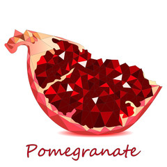Pomegranate hand drown vector illustration isolated on white background.