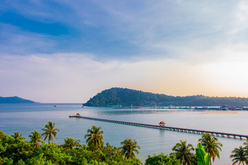 Long bridge on the sea.
