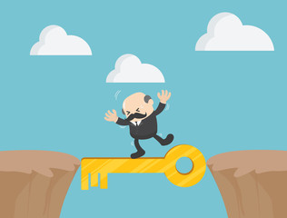 Dangerous path success. Concept business  vector illustration,