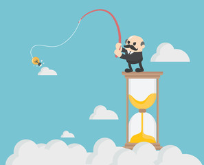 Business illustration concept Business people are looking for ideas with superior time management.