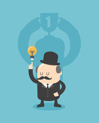 Businessmen with shadows of success.