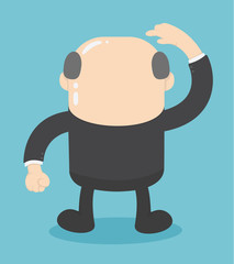 Elderly business is showing Uneasy and are scratching their heads.