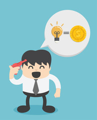Idea can make lots of money. Stock illustration for poster
