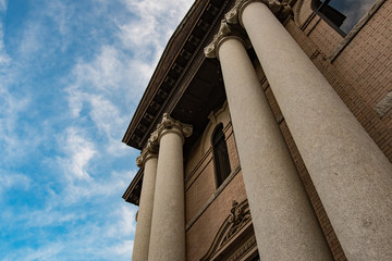 Ornate columns looking up