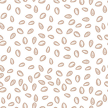 Sesame. Corn. Background, wallpaper, seamless. Sketch. Monochrome
