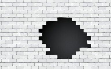 brick wall with black hole