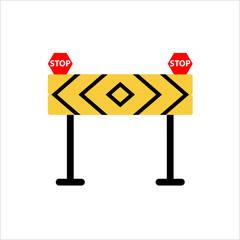 Construction Barrier Icon, Roadblock Barrier Icon