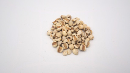Job's Tears, also known as adlay and coix on white background. Popular in Asian cultures as a food source.