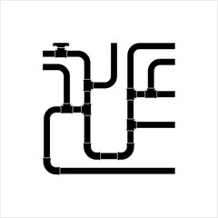 Pipe Icon, Plumbing Work, Gas,, Air, Water, Oil, Liquid Pipeline