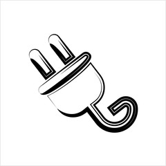 Plug Web Icon Design With Wire