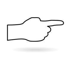 Black Pointing finger icon or logo
