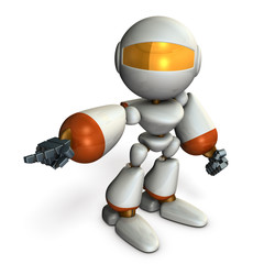 Fototapeta premium 左に指差すロボット