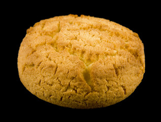 homemade cookies isolated on black background close up