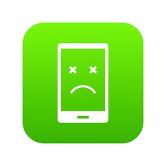 Dead phone icon digital green for any design isolated on white vector illustration