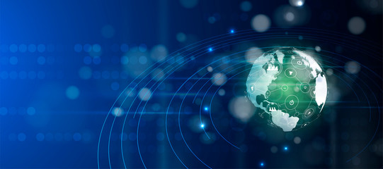 Artificial intelligence. Technology web background. Virtual concept