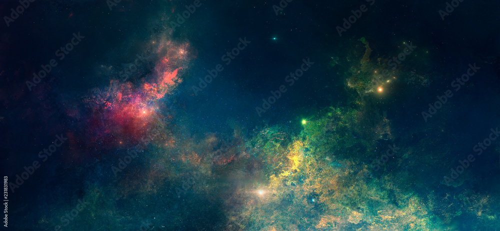 Sticker nebula on a background of outer space