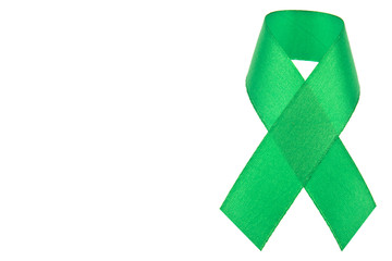 green ribbon isolated on white background