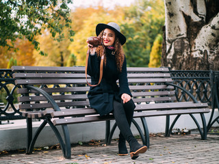 beautiful girl in a coat