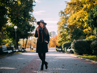 beautiful girl in a coat