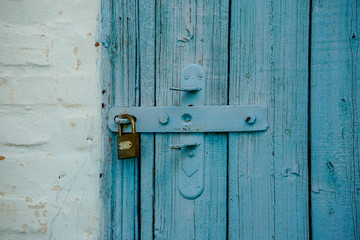 old wooden door with lock